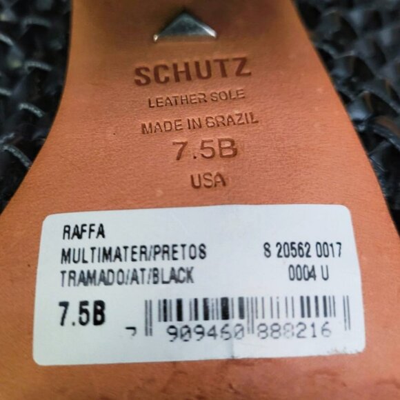 SCHUTZ Brazil Made 2 Straps Braided Sandal in Black Sz 7.5 B - Picture 10 of 10